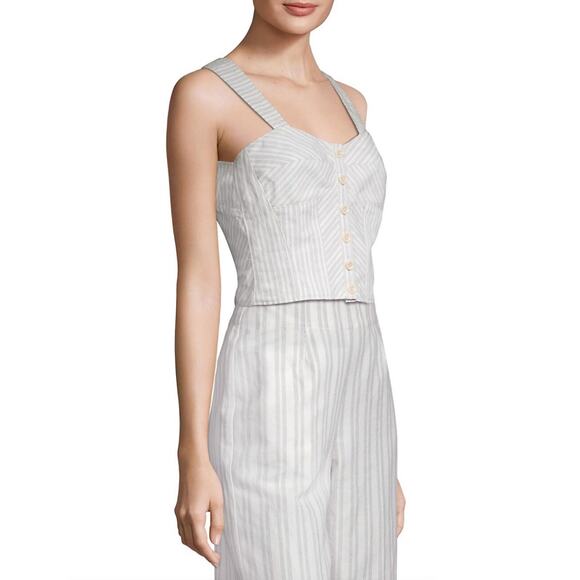 NEW Rebecca Taylor Sleeveless Striped Corset Top - Picture 8 of 9